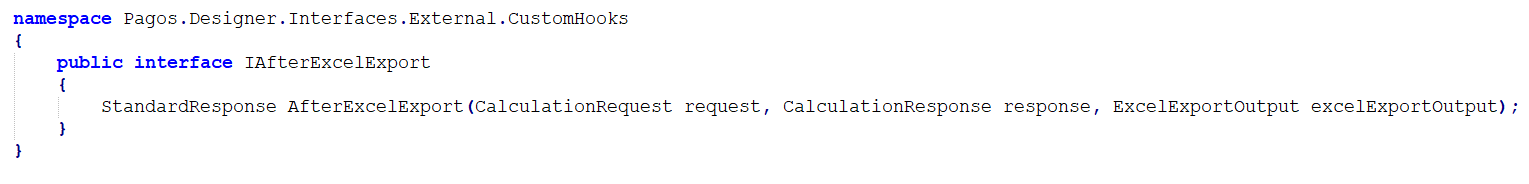 IAfterExcelExport Interface interface screenshot 10 in Custom Actions in Designer
