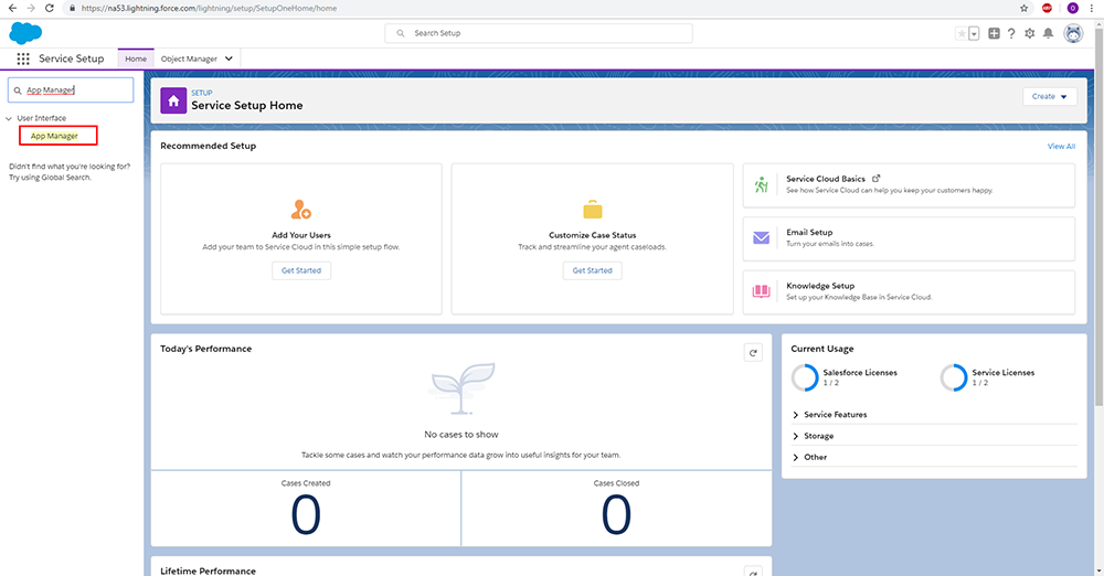 Sales Force Settings interface screenshot 1 in SalesForce