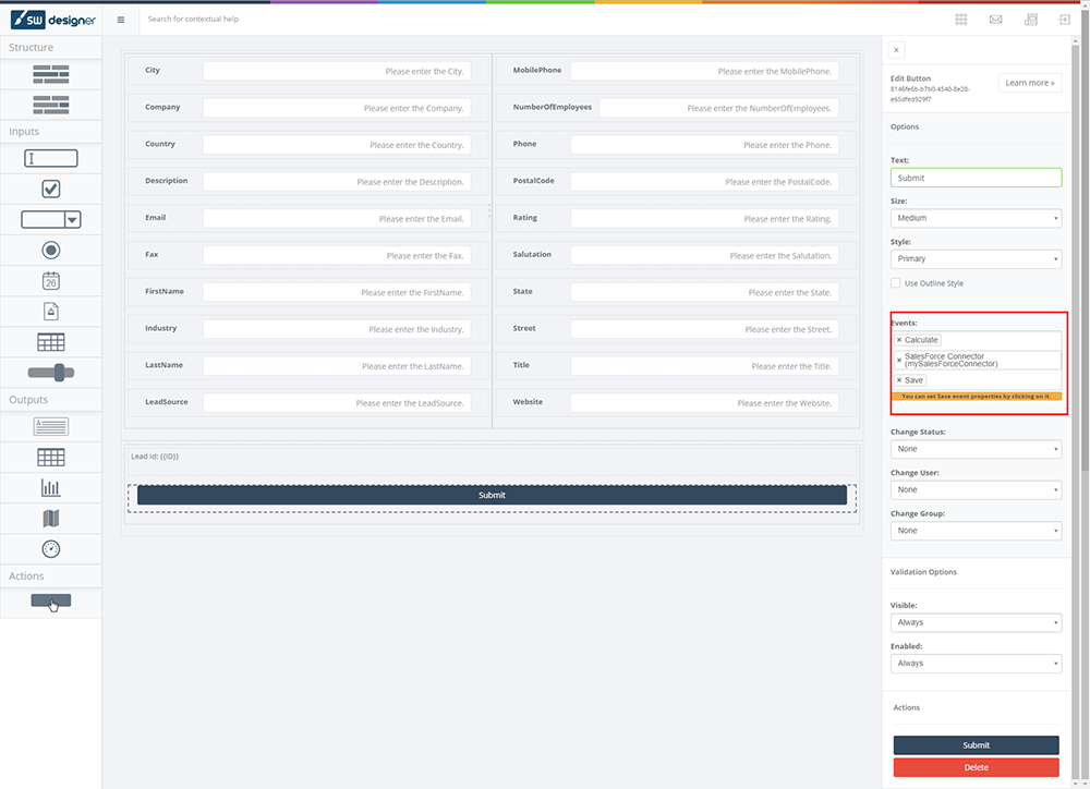 Designer Settings interface screenshot 9 in SalesForce