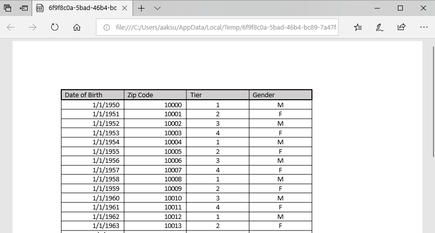 Repeating Table interface screenshot 21 in Print Process