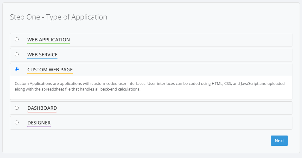 Creating a Custom Application interface