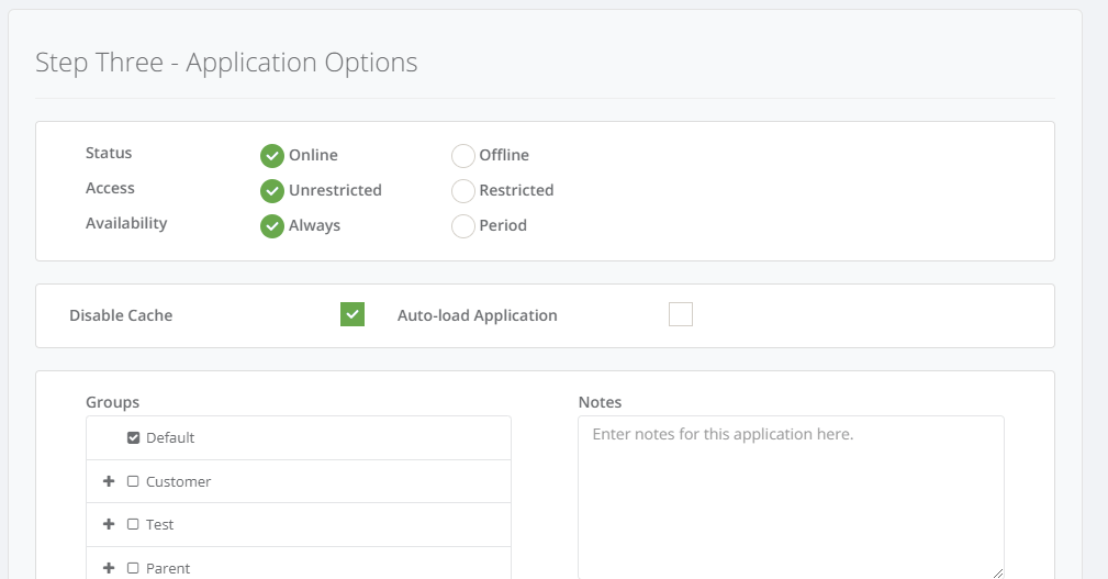 Creating a Custom Application interface