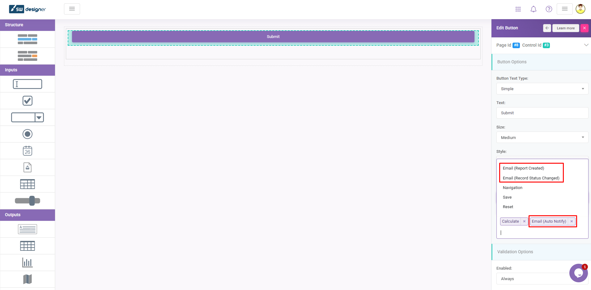 App Creation Basics Email Add Email Events