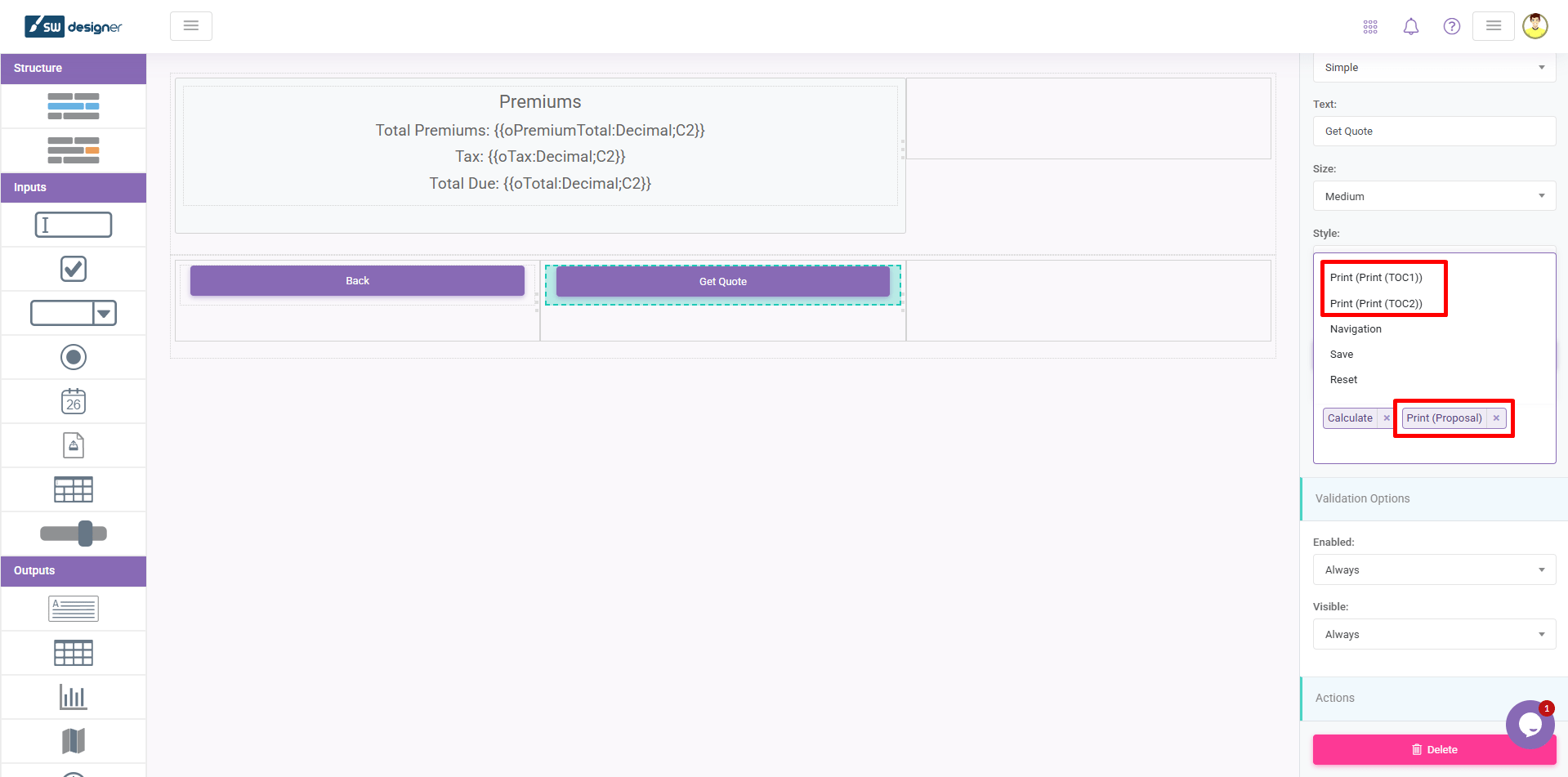 App Creation Basics Print Add To Action Button