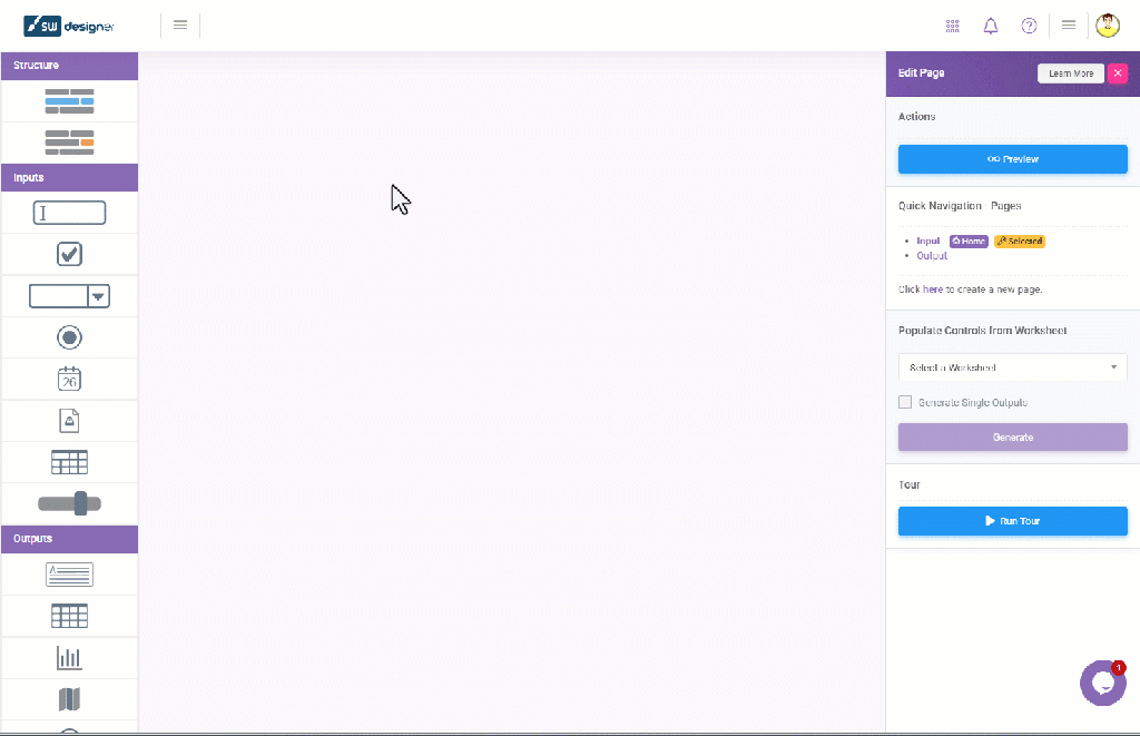 New User Interface Create Section