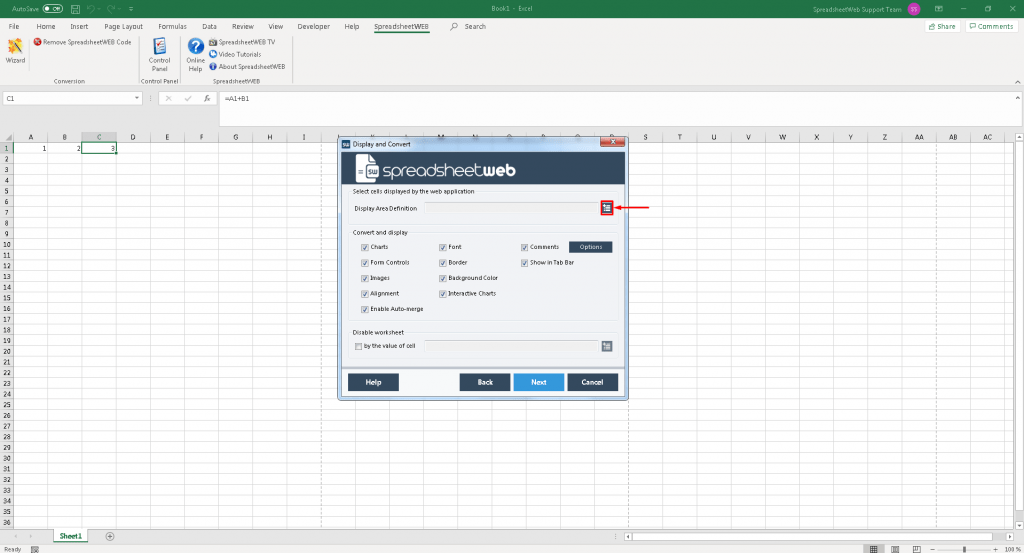 Conversion Wizard interface
