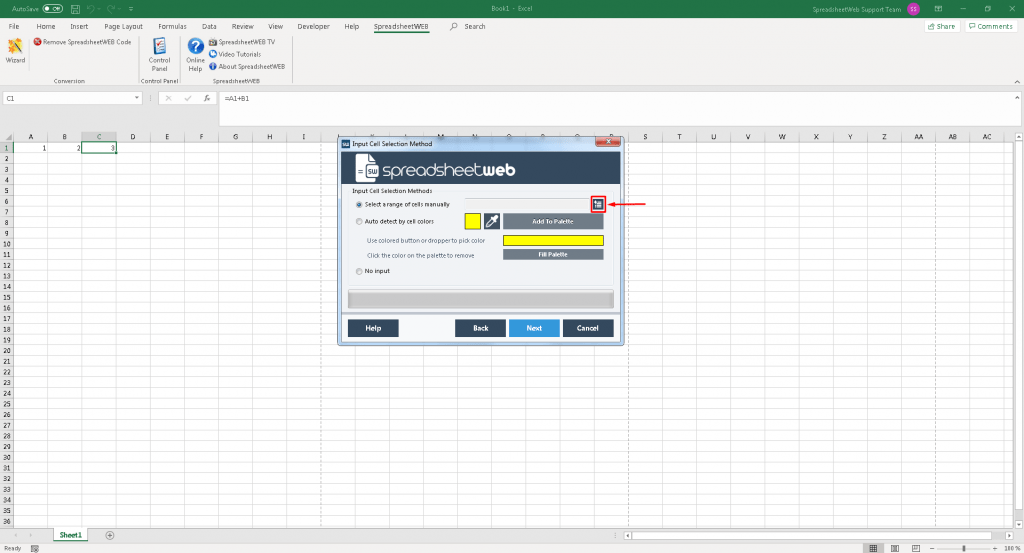 Conversion Wizard interface