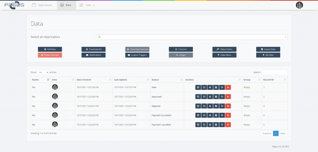 Data Filters and My Filter interface