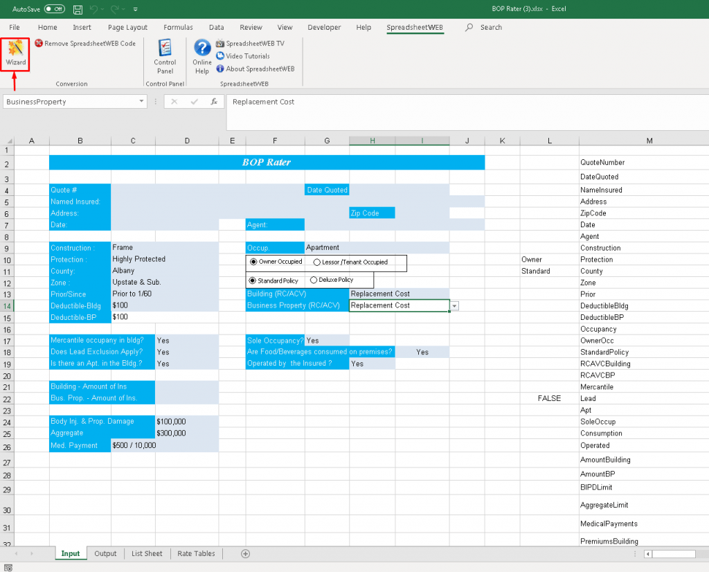 Begin Conversion interface