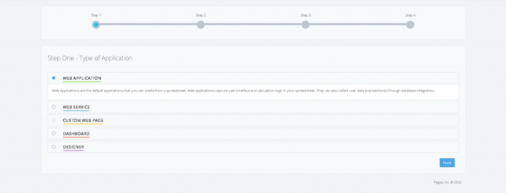Creating a Web Application in Control Panel interface
