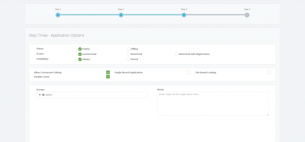 Creating a Web Application in Control Panel interface