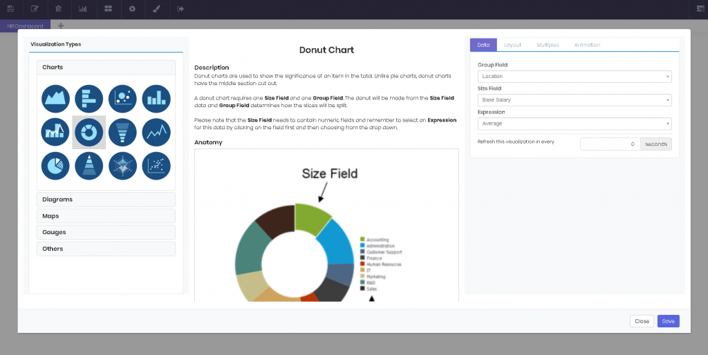 Charts interface
