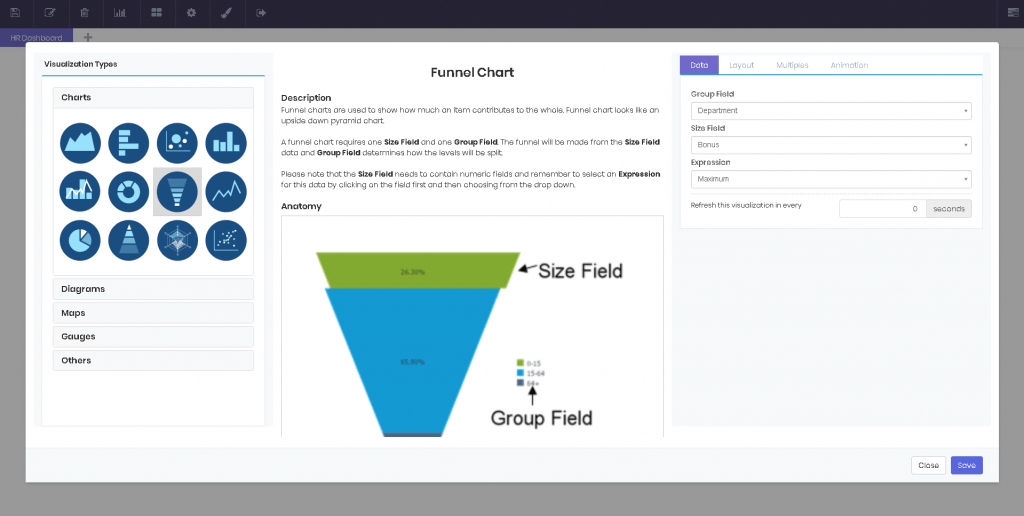 Charts interface