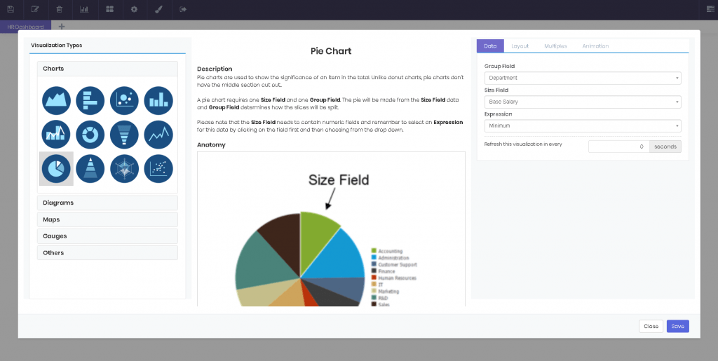 Charts interface