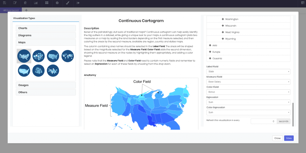 Maps interface