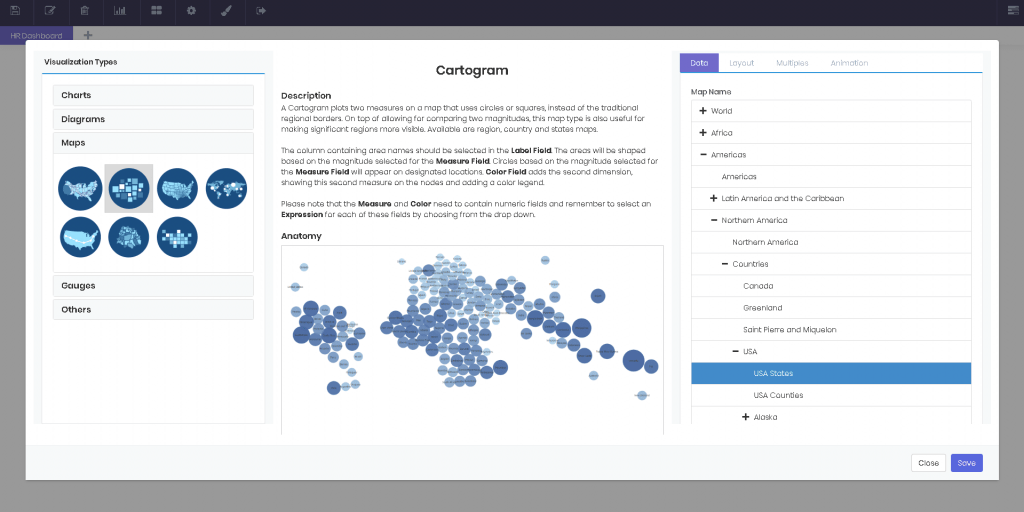 Maps interface