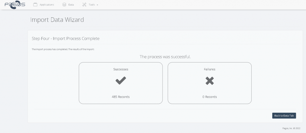 Data Import interface