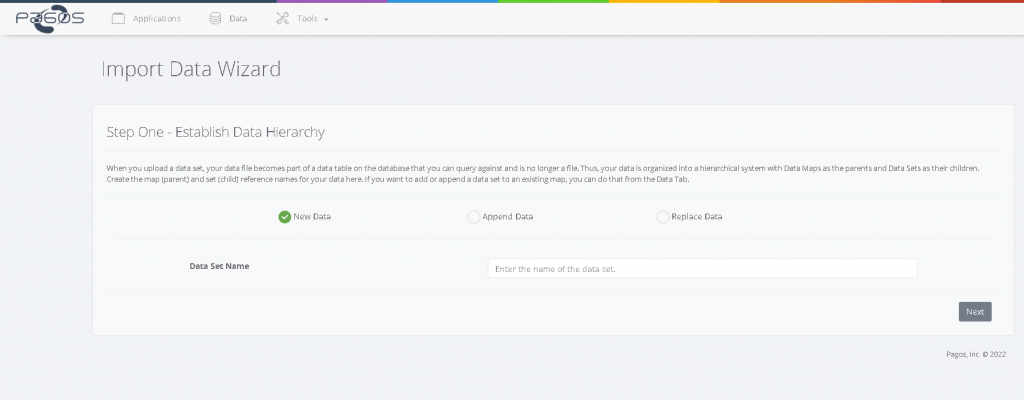 Data Import interface