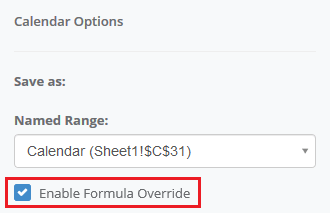 calendar enableformulaoverride