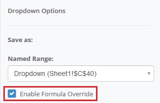 dropdown enableformulaoverride