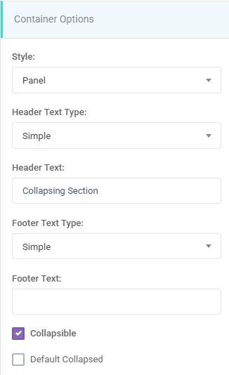Container Style Panel Collapsible: Style interface screenshot 2 in Containers