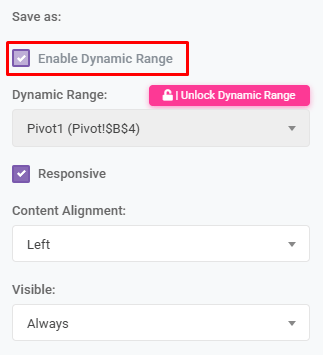 Enable Dynamic Range in Output Grid