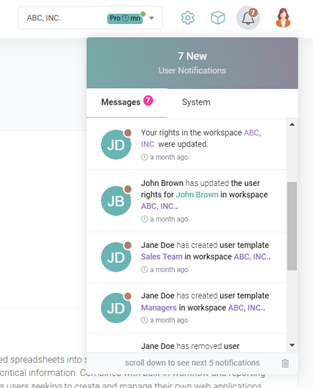 Hub 16 min: Notifications interface screenshot 2