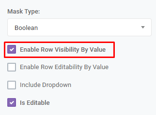 Input Grid Column Properties Boolean Row Visible By Value: Enable Row Visibility By Value interface screenshot 43 in Input Grids