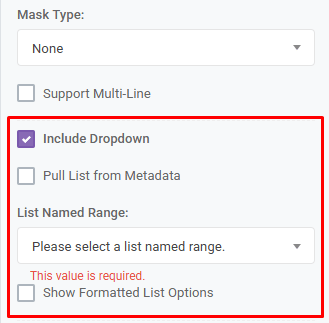Input Grid Column Properties Include Dropdown: Include Dropdown interface screenshot 39 in Input Grids