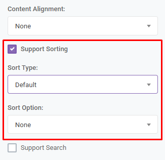 Input Grid Column Properties Sorting: Support Sorting interface screenshot 34 in Input Grids