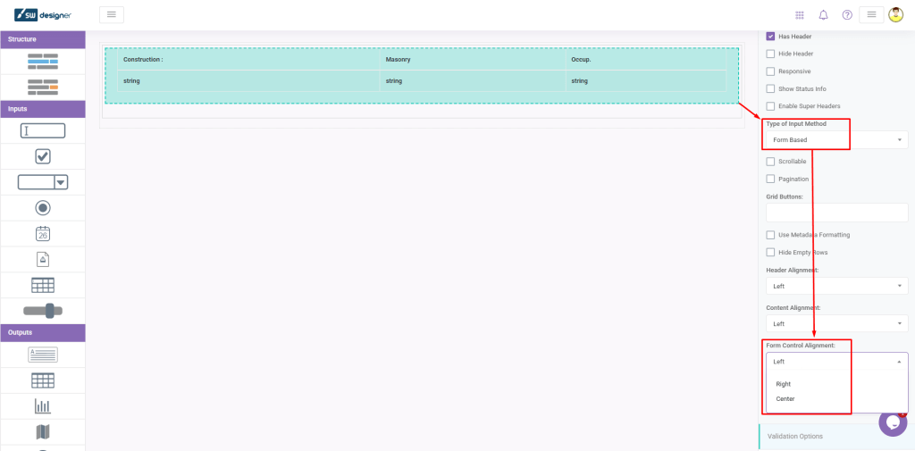 Input Grid Form Control Alignment: Form Alignment interface screenshot 20 in Input Grids