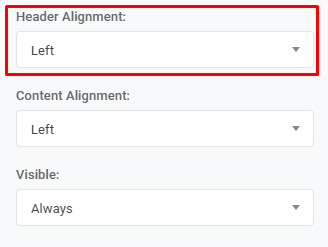 Input Grid Header Alignment: Header Alignment interface screenshot 18 in Input Grids