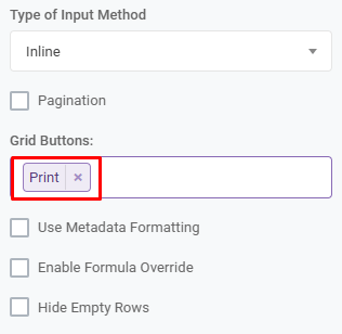 Input Grid Print: Enable Print Button interface screenshot 13 in Input Grids