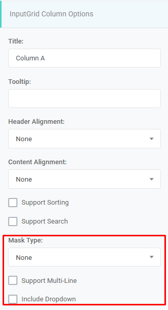 Input Grid Use Metadata Formatting Disabled: Disabled interface screenshot 17 in Input Grids