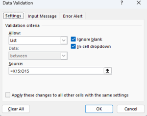 Use Excel Data Validation interface screenshot 38 in Dropdown