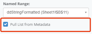 Pull list from metadata: Pull List from Metadata interface screenshot 4 in Dropdown