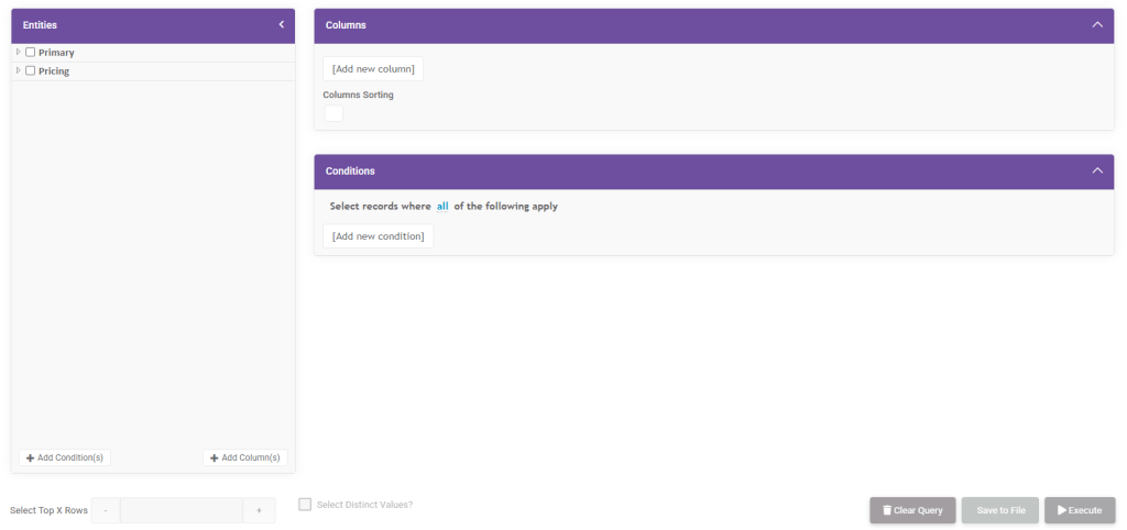 Query Generate Entities: Query Builder interface screenshot 2 in Queries