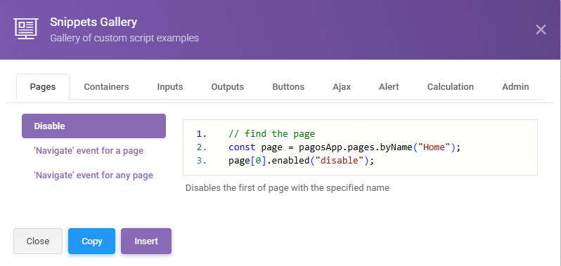 Scripts Snippets Gallery: Creating Scripts interface screenshot 2 in Scripts