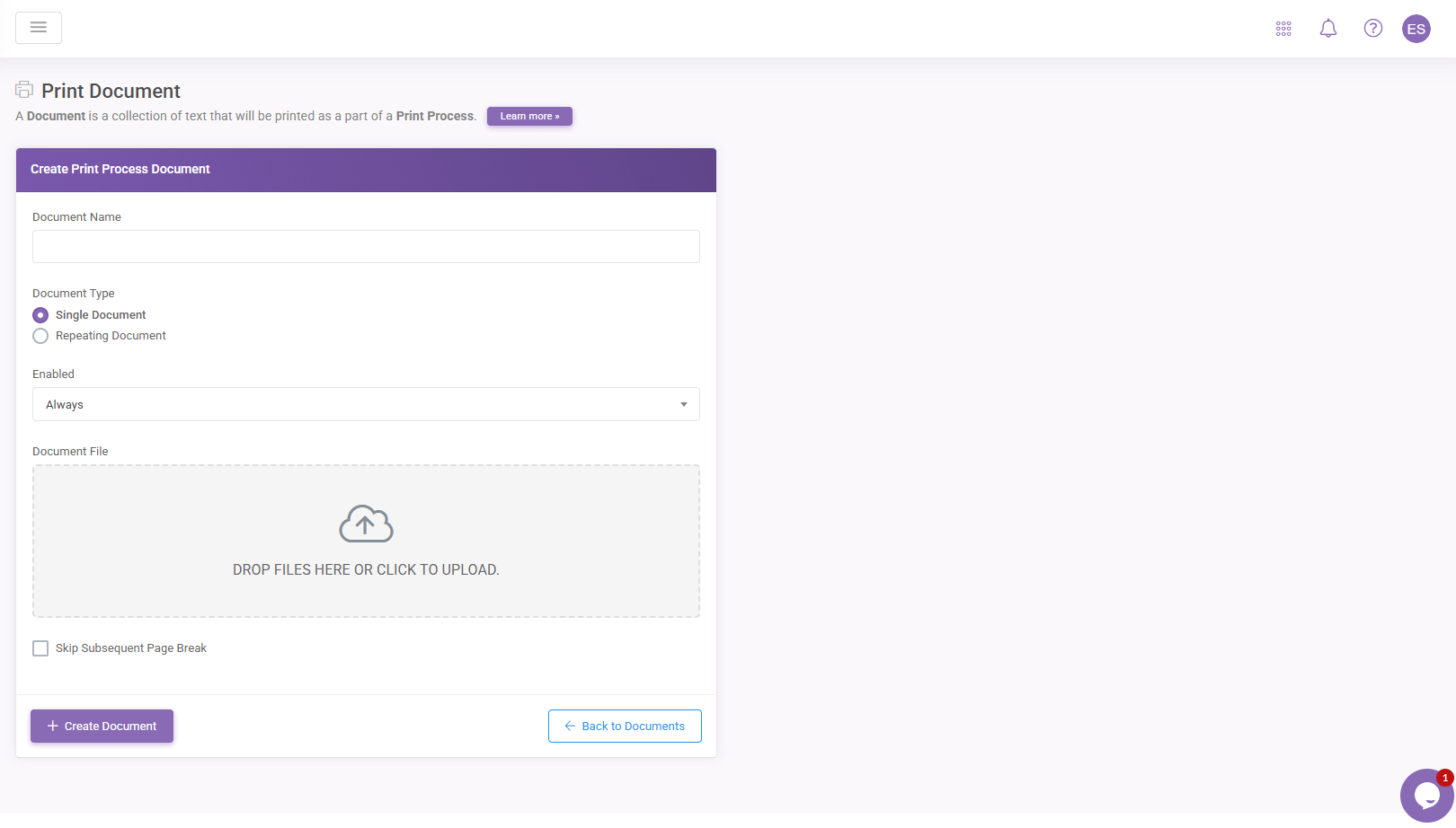 Print Add New Document: Print Process interface screenshot 7