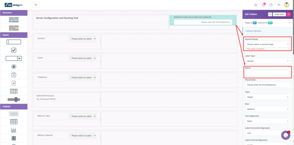 Validation Messages Named Range Required: The Name property of Control on page X is required. The Control on page X is not bound to a named range! interface screenshot 13 in Valida
