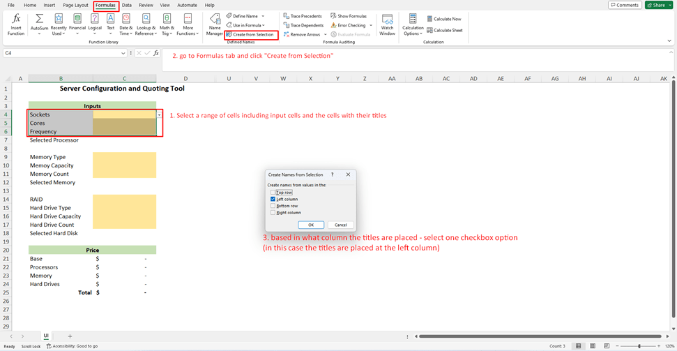 add named ranges: The active spreadsheet has no named ranges! interface screenshot 2 in Validation Messages
